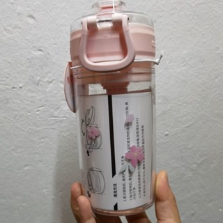 Starbucks กล่องขนมขบเคี้ยว ลายดอกซากุระ ขนาด 500 มล. พร้อมหลอดดูด 500 มล.#0624#