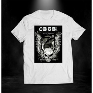 ร้อน 3 oversize T-shirt เสื้อยืด ลาย Cbgb &amp; Omfug 1973 New York Country Bluegr สีขาว S-5XL