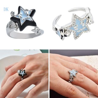 Dk Dainty-Star Wrap แหวนนิ้วมือ เครื่องประดับ Galaxy-Star แหวนข้อต่อ ปรับได้