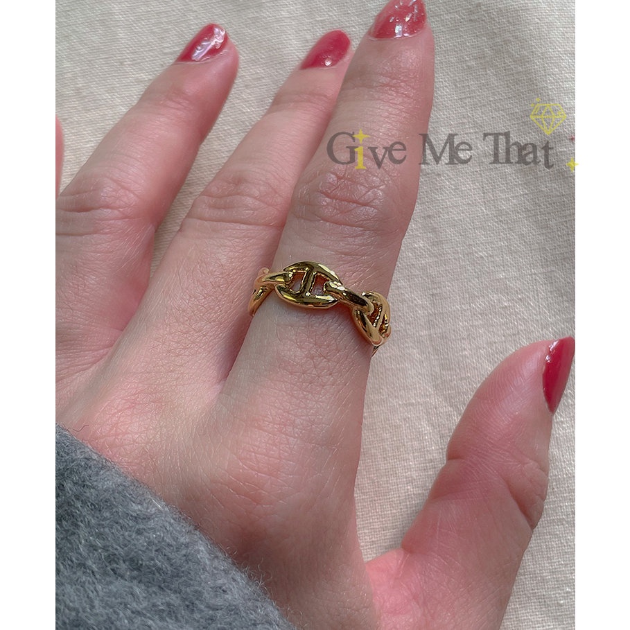 แหวนสแตนเลสแท้ แหวนมินิมอล สไตล์minimal เครื่องประดับแฟชั่น รุ่น Chain Ring - Givemethat - รูปที่ 2