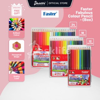 Deskllife Faster Fabulous ชุดดินสอสี 12 18 24 สี