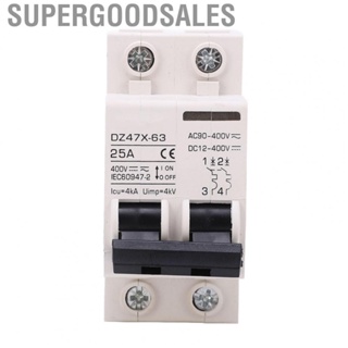 Supergoodsales Mini Circuit Breaker  AC DC Disconnect Switch 25A 400V 2P for PV System