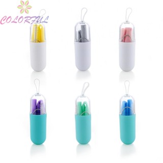 【COLORFUL】Silicone Straw Straight Straw: 8g Straw Brush: 2g Box: 21g Folding Outdoor