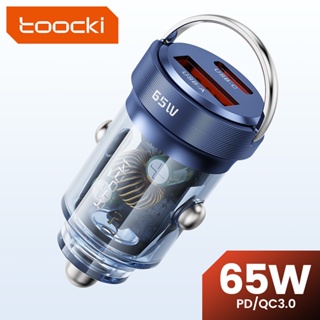 Toocki อะแดปเตอร์ที่ชาร์จในรถยนต์ แบบใส 65W 30W QC3.0 PD PPS Type C USB พร้อมแหวนดึง