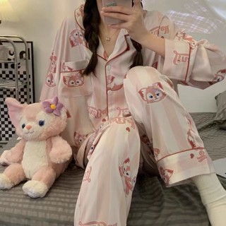 [Pajamas] ชุดนอนแขนยาว ลายการ์ตูนอนิเมะ Lingna Belle น่ารัก เหมาะกับฤดูใบไม้ผลิ และฤดูใบไม้ร่วง สําหรับผู้หญิง และนักเรียน