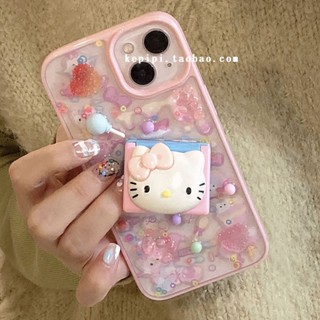 เคสโทรศัพท์มือถือ กันกระแทก ลายการ์ตูนแมวน่ารัก พร้อมขาตั้ง สําหรับ Apple Iphone 14promax 13 12 11 14pro 13pro 14