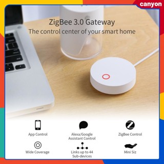 Wireless Zigbee Smart Gateway สะพานบ้านอัจฉริยะ Tuya/smart Life App รีโมทคอนโทรลไร้สายรองรับการควบคุมด้วยเสียงเข้ากันได้กับ Alexa /google Home Canyon canyon