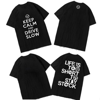 เสื้อยืดคอกลม แขนสั้น ผ้าฝ้าย พิมพ์ลาย KEEP CALM แฟชั่นฤดูร้อน สําหรับผู้ชาย และผู้หญิง