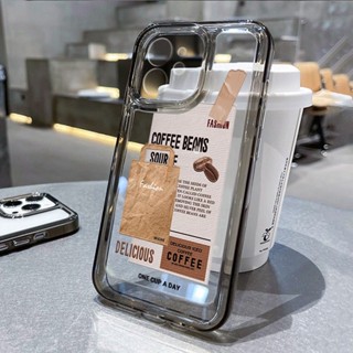 Space Black เมล็ดกาแฟซิลิโคนเคสโทรศัพท์สำหรับ IPhone 11 12 13 14 Pro Max 7 8 Plus XS Max XS SE 2020 ฝาครอบป้องกัน