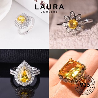 Laura Jewelry แท้ แหวนเงิน 925 สีทอง หรูหรา เครื่องประดับ สําหรับผู้หญิง M095