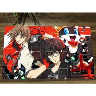 Persona 5 Yugioh Playmat Akechi Gorou &amp; Amamiya Ren CCG TCG แผ่นรองเมาส์เล่นเกม 01