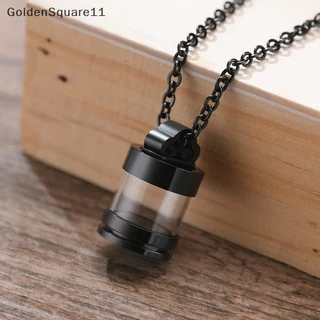 Goldensquare gd สร้อยคอ จี้หลอดแก้วใส กลวง เติมได้ เครื่องประดับ สําหรับผู้หญิง ผู้ชาย