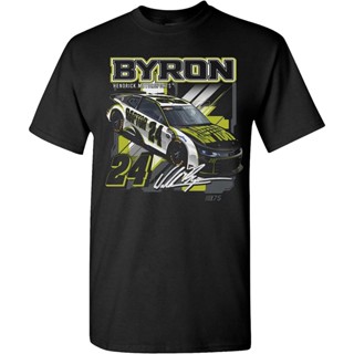 เสื้อยืด พิมพ์ลายธงหมากรุก William Byron 2023 สีดํา