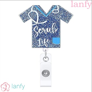 LANFY คลิปหนีบป้ายชื่อ แบบทรายดูด ยืดหดได้ 9 สี สําหรับสํานักงาน โรงพยาบาล