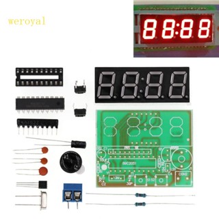 Weroyal บอร์ดบัดกรีนาฬิกาดิจิทัล 4-bit DIY สําหรับฝึกบัดกรี