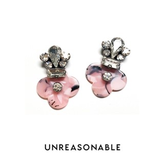 ต่างหู สีชมพู ต่างหูคลิป ต่างหูก้านเงินแท้ น้ำหนักเบา สวยใส่สบาย Unreasonable Accessories UA0610-02