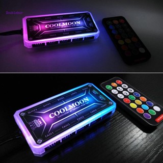 Doublebuy COOLMOON RGB พัดลมควบคุมเพลง PC พัดลมระบายความร้อน เสียงเงียบ สําหรับเชื่อมต่อซิงค์กับเมนบอร์ด