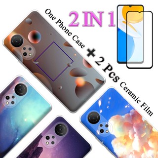 2 IN 1 Honor X7 เคสโทรศัพท์ น่ารัก พร้อมหน้าจอโค้ง เซรามิค สองชิ้น