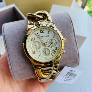 ️%MICHAEL KORS นาฬิกาข้อมือผู้หญิง รุ่น MK3131 Runway Twist Chronograph - Gold Tone