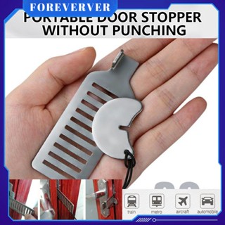 ล็อคประตูแบบพกพา Travel Door Lock Stainless Steel Punch-free Security Privacy Door Lock Blocker Door Jammer Self-defense Travel Stopper fore