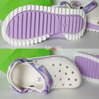 รองเท้าแตะ Crocs สีขาว สีม่วง สําหรับผู้ชาย และผู้หญิง