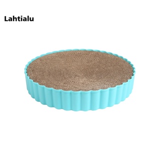 Lahtialu แผ่นกระดาษลูกฟูก ทรงกลม ของเล่นสําหรับสัตว์เลี้ยง แมว