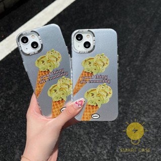 For เคสไอโฟน 14 Pro Max [Ice Cream Matcha Plating] เคส Phone Case For iPhone 14 Pro Max Plus 13 12 11 For เคสไอโฟน11 Ins Korean Style Retro Classic Couple Shockproof Protective TPU Cover Shell