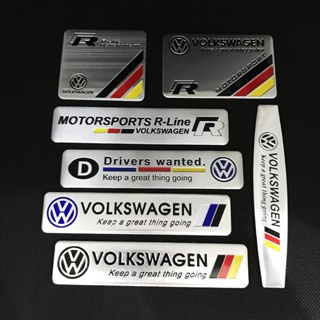 สติกเกอร์โลหะ ลาย Volkswagen สําหรับติดตกแต่งรถยนต์ VW R line GTI Polo Fox Gol Up Golf Beetle Santana Sagitar Tiguan Passat Touran Jetta Caddy Shsran Vento