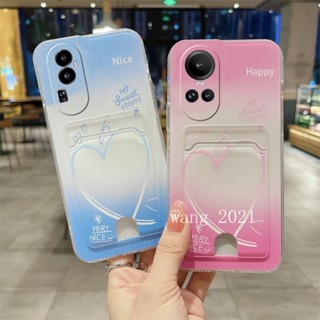 ใหม่ เคสโทรศัพท์มือถือ ซิลิโคนนิ่ม TPU กันรอยเลนส์กล้อง ลายการ์ตูนน่ารัก พร้อมกระเป๋าใส่บัตร แฟชั่น สําหรับ OPPO Reno10 Pro+ Plus 5G Reno 10 Reno10Pro+ OPPO A78 4G 2023