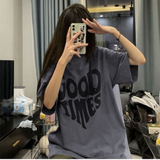 เสื้อยืดวินเทจ OVERSIZE สกรีนลาย GOOD TIME พร้อมส่งในไทย #A50