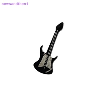 Newsandthen1 ใหม่ ต่างหูสตั๊ดเกลียว รูปกระดูกหูกีตาร์ Y2K สีดํา สําหรับผู้หญิง 1 ชิ้น