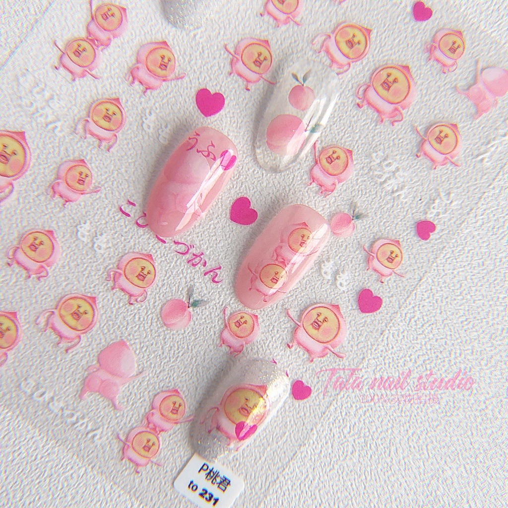 [Meow.Sensei] สติกเกอร์ ลาย Tomoni Thin Tough 231 Jasmine Season สีชมพูน่ารัก 5d สําหรับติดตกแต่งเล็บ