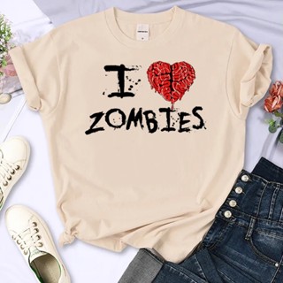 เสื้อยืด พิมพ์ลายอนิเมะ the Walking Dead สไตล์ญี่ปุ่น 2000s สําหรับผู้หญิง