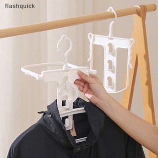 Flashquick ไม้แขวนเสื้อพลาสติก พร้อมคลิปหนีบหมวก 360° ชั้นวางเสื้อกันหนาว คอเต่า มีฮู้ด สําหรับห้องน้ํา ระเบียง