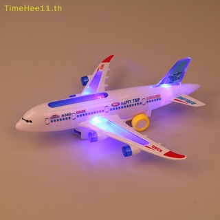 Timehee โมเดลเครื่องบินไฟฟ้าพลาสติก A380 มีเสียง ของเล่นสําหรับเด็ก