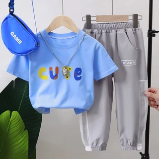 พร้อมส่ง ชุดเซ็ทเเฟชั่นเด็กชายเเละเด็กหญิง ชุดเสื้อเด็กผู้ชาย ชุดเซ็ทเด็ก ชุดเซ็ทเเฟชั่นของเด็กโต