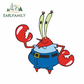 Earlfamily สติกเกอร์ ลาย Spongebob กันน้ํา ขนาด 13 ซม. x 12.1 ซม. สําหรับตกแต่งรถยนต์ DIY