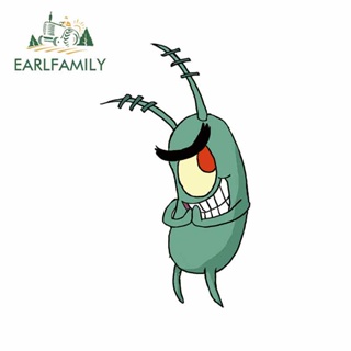 Earlfamily สติกเกอร์ไวนิล ลาย Plankton Sheldon ขนาด 13 ซม. x 7.4 ซม. สําหรับตกแต่งรถยนต์ SUV