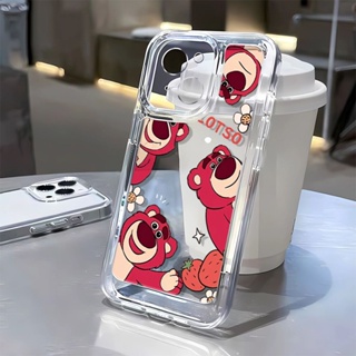 ใหม่ เคสโทรศัพท์มือถือนิ่ม ลายการ์ตูนหมีสตรอเบอร์รี่ สําหรับ Iphone Apple 11 78p13 14Promax 12 C6JA