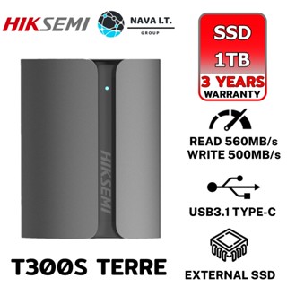 COINSคืน15%⚡FB9JMZV6⚡ HIKSEMI SSD PORTABLE SHIELD T300S 1TB TERRE EXTERNAL STORAGE รับประกัน 3ปี