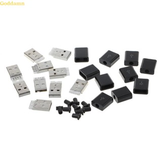 Godd อะแดปเตอร์ซ็อกเก็ตเชื่อมต่อ USB 2 0 Type A ตัวผู้ 4P พร้อมพลาสติก DIY 10 ชิ้น