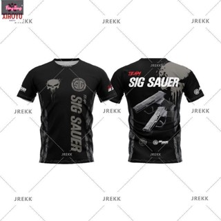 ใหม่ สุดยอดคอลเลคชั่น เสื้อยืดผ้าพิมพ์ TEAM SIG SAUER เนื้อผ้าใส่สบาย แห้งเร็ว ไม่อมเหงื่อ