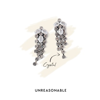 ต่างหู Crystal ต่างหูคลิป ต่างหูก้านเงินแท้ น้ำหนักเบา สวยใส่สบาย Unreasonable Accessories UA0856-01