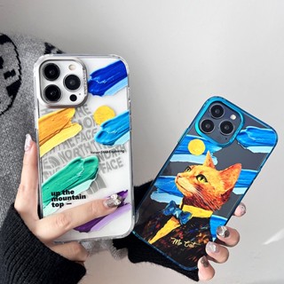 เคสป้องกันโทรศัพท์มือถือ ลายแมว สีสันสดใส หรูหรา สําหรับ iPhone 11 14 12 13 Pro Max