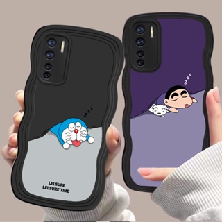 เคสโทรศัพท์มือถือแบบนิ่ม TPU ลายการ์ตูนชินจัง โดเรม่อนน่ารัก สีดํา สําหรับ OPPO A3s A5 A9 A15 A15s A53 A33 A76 A96 A77 F9 F11 A31 A83 A78 2020 Reno 2 5 6 7 8 Z T F Find X3 Pro 5G เคส | L44