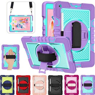 เคสแข็ง กันกระแทก พร้อมสายคล้อง สําหรับ iPad 7 8 9th 6 5th Gen Air 4 5