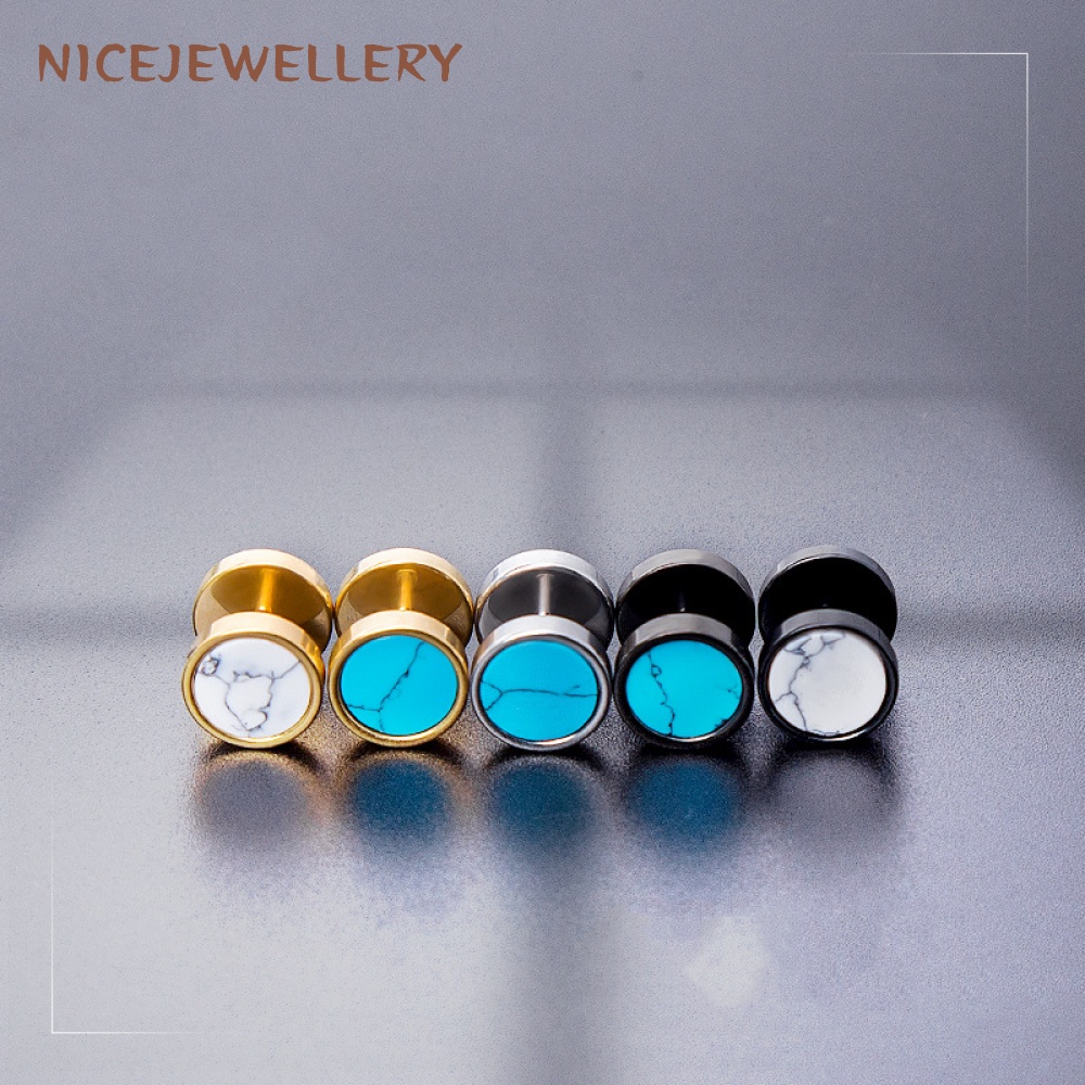 316l สแตนเลส Punk ต่างหู 1 Pc Helix กระดูกอ่อนสตั๊ดต่างหู 1.2 มม.ความหนา Golden Ear Stud