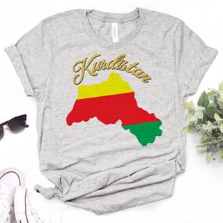 Kurdistan เสื้อยืด พิมพ์ลายอนิเมะ y2k สไตล์สตรีท สําหรับผู้หญิง