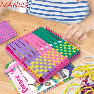 Ivanes ชุดอุปกรณ์ถักนิตติ้ง ลูมกรอบหม้อ แบบยืดหยุ่น หลากสี สําหรับงานฝีมือ DIY