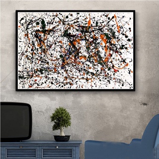 โปสเตอร์ผ้าใบ พิมพ์ลายกราฟฟิติ Jackson Pollock Abstract สําหรับตกแต่งผนังบ้าน 0711